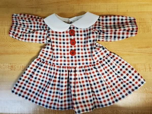 19TH CENTURY STYLE RED BLUE WHITE CHECK DRESS for 16" CPK Cabbage Patch kids - Picture 1 of 2