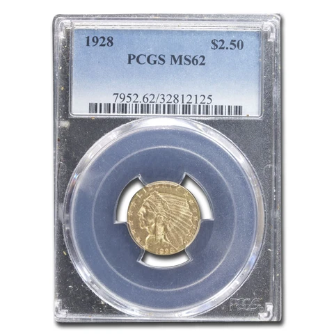 1928 $2.50 Indian Gold Quarter Eagle MS-62 PCGS - SKU#7381 Cover
