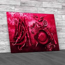 Spice Up Your Meals At  Hot Cilli Food Kitchen Pink Canvas Print Large Picture
