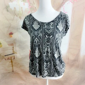 Michael Kors Women’s Short Sleeve Metric Print Blouse Size XS - Picture 1 of 9