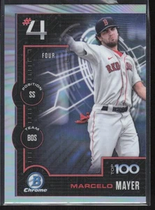 2025 Bowman Chrome #BTP-4 Marcelo Mayer Bowman Scouts Top 100 Boston Red Sox - Picture 1 of 2