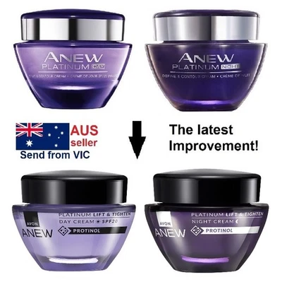 Avon Anew Platinum Set -Day Cream + Night Cream w/h PROTINOL 2 x 50ml Brand New - Image 1 of 4