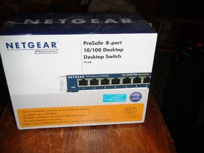New/Sealed NETGEAR 8-Port Fast Ethernet 10/100 Unmanaged Switch (FS108) - Image 1 of 4