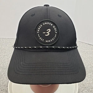 Cappello Tre Sotto Golf Nero Snapback Corda Berretto Tondo Patch Logo Leggero - Foto 1 di 10