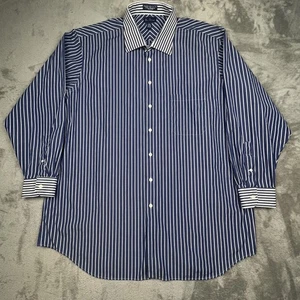 Paul Fredrick Shirt Mens 19-36 Long Sleeve Dress Classic Stripe Button Up - Picture 1 of 12
