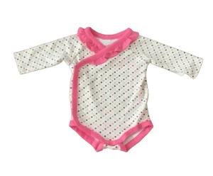 Gymboree Brand New Baby Bodysuit Sz 0-3 Months Pink Dotted Ruffle Trim NWT - Picture 1 of 2