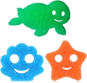 3 Pcs Multi Functional Scrub Sponge Scrubber Cute Temperature Sensitive Cleaning - Bild 1 von 12