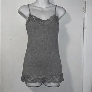 SHORTY Y2K graues Camisole-Tanktop mit Spitze - S neu mit Etikett - Bild 1 von 9