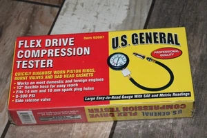 Vintage US General Flex Drive Compression Tester Professional Quality 0-300 PSI - Picture 1 of 5