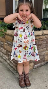 EUC Texas Brands Toddler 4T Dress SS HEB Blue Bell Dr Pepper Buccees Whataburger - Picture 1 of 6