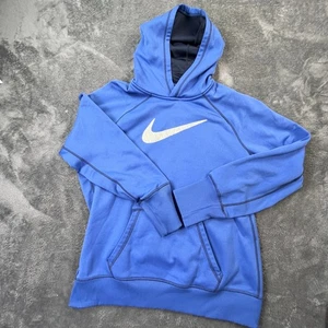 Nike Sweatshirt Mens XL Blue Center Swoosh Embroidered ThermalFit Big Logo Scott - Foto 1 di 12