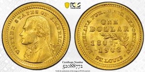 1903 PCGS MS65 LA Purchase Jefferson Gold Commemorative Dollar - Picture 1 of 4