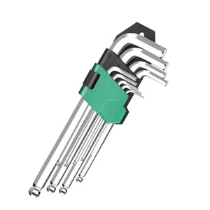 9 Piece L Shaped Ball Head Hex Wrench Set Alloy Steel Repair Tools Set - Picture 1 of 9