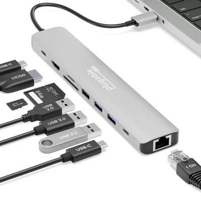 Adaptador Multipuerto Hub USB C Enchufable [9 en 1] 140W Carga de Entrega de Alimentación, 4K Foto 1 de 4