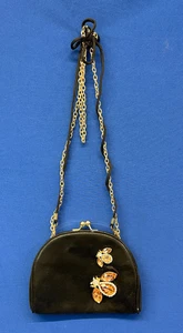 Kate Landry Black Clutch Purse Rhinestone Bee Bug Gold Chain Detachable Blk Cord - Picture 1 of 4