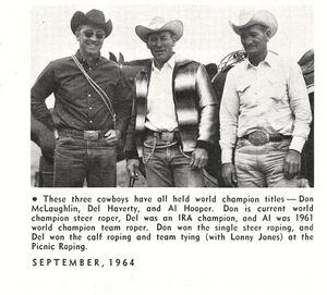 Rodeo Champions Don McLaughlin Del Haverty & Al Hooper 4" x 3.5" Vtg Mag Cutout - Picture 1 of 1