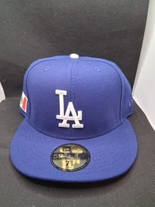 Los Angeles Dodgers Royal Mexico Flag Patch 59 fifty New Era hat cap 7 1/8 - Picture 1 of 6