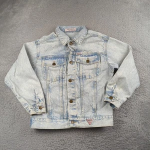 Vintage Guess Georges Marciano Jacket Boys L Blue Denim Trucker Marty McFly USA - Picture 1 of 19