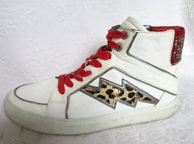 Tênis ZADIG & VOLTAIRE FLASH LEO CRAVEJADO CANO ALTO, TAMANHO 41 - Imagem 1 de 4