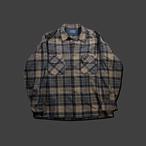 Vintage Pendleton Flannel Loop Collar Shirt - Size XL - 60s/70s Era - Picture 1 of 7