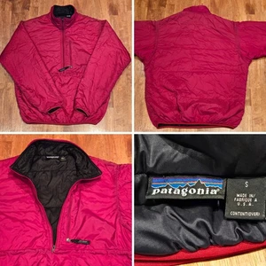 Vtg 90's Patagonia Puffball Pullover Jacket 1/2 Zip Made In USA Men's Small Red - Picture 1 of 21