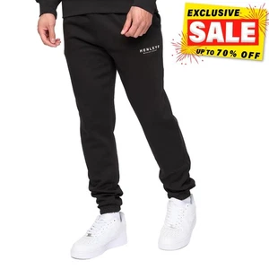 Henleys Henycore Mens Elasticated Joggers Casual Loungewear Pants Black - Picture 1 of 4