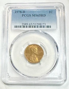Lincoln Memorial Head Cent Penny 1978 D PCGS bewertet MS 65 Stempelglanz 1c Münze - Bild 1 von 12