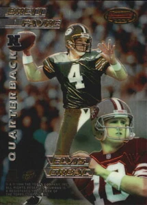 B3805- 1996 Bowman's Best Mirror Images #2 Brett Favre Grbac John Elway Bledsoe - Bild 1 von 2