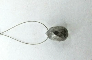 Cuentas briolette diamante forma gota color gris real natural 1,55 quilates 7,20 x 5,07 mm - Imagen 1 de 5