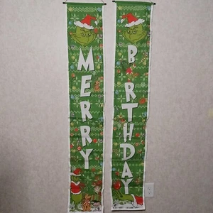How The Grinch Stole Christmas Banner Party Decoration Grinch Merry Birthday New - Picture 1 of 5