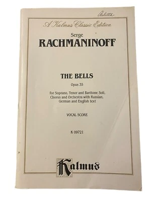 RACHMANINOV: THE BELLS, op.35 Songbook~Kalmus~Vocal Score~K09721~Classic Ed. - Image 1 of 3