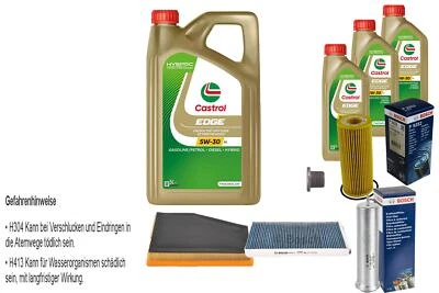 BOSCH Inspektionspaket 8 L Castrol EDGE 5W-30 LL für BMW 5er Touring 535d - Bild 1 von 4