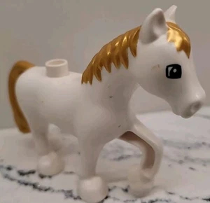 Lego Duplo PRINCESA CABALLO BLANCO CENICIENTA para CASTILLO REAL Cola de melena dorada - Imagen 1 de 9
