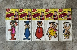 Fünf 1977 The Flintstones Puffy Aufkleber von Hanna Barbera, Top Cat, Yogi Bear - Bild 1 von 7