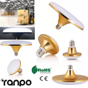 E27 LED UFO Bulb Plate Disc Spotlights 12W 20W 30W 40W 60W White Home Lamps 230V - Picture 1 of 15