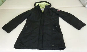 Winter Parka Jacke Mantel Gr 40 Baumwolle/Polyamid schwarz gelbgrün Reißverschl. - Bild 1 von 9