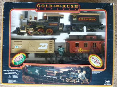 Gold Rush Express Vintage Train Set Number 186, includes 4 pine trees, ONE OWNER - Image 1 of 4