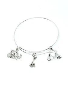 I Love Golf Bangle Charm Bracelet - Picture 1 of 1