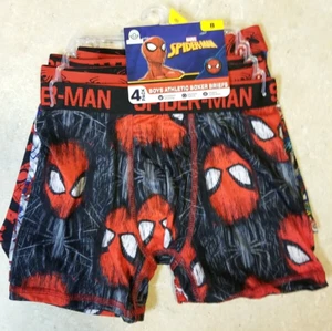 Spiderman BOYS Athletic Boxer Briefs Sz 8 4 Pack Multicolor Polyester Spandex - Picture 1 of 7