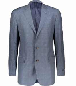 Brooks Brothers blazer/jacket 346 Regent Fit Wool & Linen blend - blue check - Picture 1 of 14