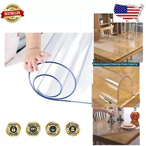 Premium 40x70 Clear Plastic Table Cover - Durable, Water-Resistant & Foldable - Picture 1 of 9