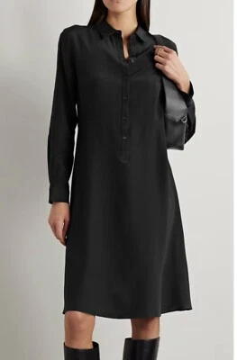 Nili Lotan Black  100% Silk Shirt Dress. Sz 8. Never Worn. - Image 1 of 4