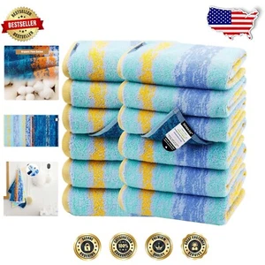 Starry Night Collection: 12 Cotton Hand Towels, Soft & Quick-Drying, Gift-Ready - Picture 1 of 11