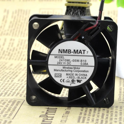 NMB 2410ML-05W-B10 DC24V 0.08A 2pin 60mm connector 60X60X25mm Server Square fan - Image 1 of 2