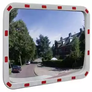 Convex Traffic Mirror Rectangle 60 x 80 cm with Reflectors - Picture 1 of 6