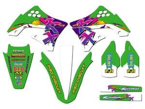 2009-2011 KX 450 F THROWBACK Green Senge Graphics Kit Compatible with Kawasaki - Foto 1 di 10