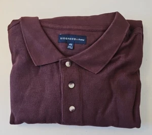 Siegfried Mens Long Sleeve Brown Polo Shirt 4X Big Classic Ribbed New - Picture 1 of 12