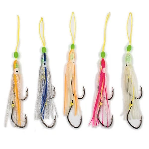 Octopus Rig Beifänger Meeresköder 2 Haken in 2/0 UV fluoreszierend Schnur Perle  - Bild 1 von 6