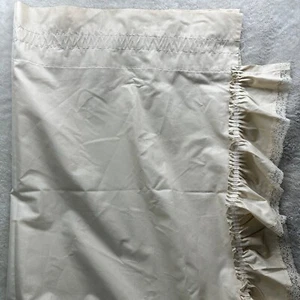 Vintage Floor to Ceiling Single Canopy Bed Curtain Ivory Ruffle Lace 87" x 82" - Picture 1 of 5