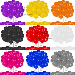 100 X Latex PLAIN BALOON BALLONS helium BALLOONS Quality Party Birthday Wedding - Picture 1 of 16